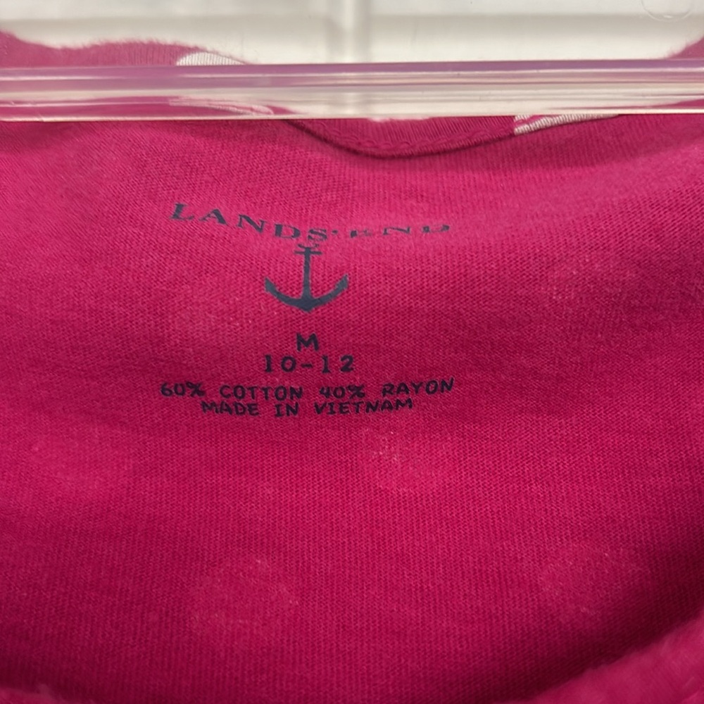 Lands End dress w pockets and polka dots pink and white size Medium - Picture 2 of 3